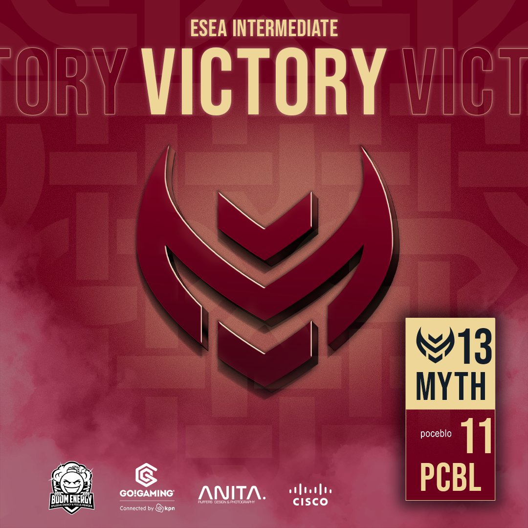Myth Esports (@myth_nl) on Twitter photo That's it, we secure our first win this <a href="/ESEA/">ESEA League</a> season!
We're just getting started, on to the next one!
GGWP!
<a href="/mOgOoza/">SENSHI mOgOoza</a> <a href="/N1TTeu/">Tom</a> <a href="/Pred1Fly/">Pred1</a> <a href="/Syther20/">Syther.no</a> <a href="/FSN_CS/">FSN</a>
<a href="/dizyyCS/">Максим</a> <a href="/Sh1nCS/">Sh1n 真</a> @r0veee <a href="/ArmipotentCS/">Armipotent</a> That's it, we secure our first win this <a href="/ESEA/">ESEA League</a> season!
We're just getting started, on to the next one!
GGWP!
<a href="/mOgOoza/">SENSHI mOgOoza</a> <a href="/N1TTeu/">Tom</a> <a href="/Pred1Fly/">Pred1</a> <a href="/Syther20/">Syther.no</a> <a href="/FSN_CS/">FSN</a>
<a href="/dizyyCS/">Максим</a> <a href="/Sh1nCS/">Sh1n 真</a> @r0veee <a href="/ArmipotentCS/">Armipotent</a>