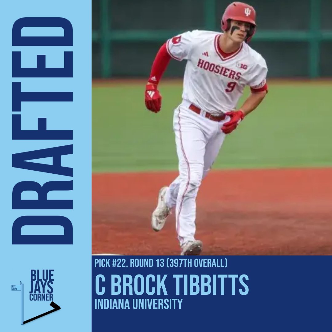 With their 13th round pick, the #BlueJays select C Brock Tibbitts out of Indiana

#MLBDraft #TOTHECORE