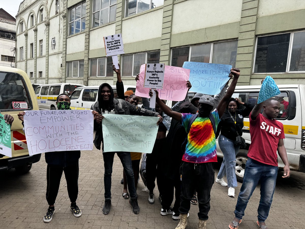 Today I took it to the streets because our future should not be dictated by debt. It's time for the IMF and World Bank to cancel Kenya's debts and leave so that we can thrive independently. Stand with us! #MaandamanoTuesday #80YearsAreEnough #CancelTheDebt