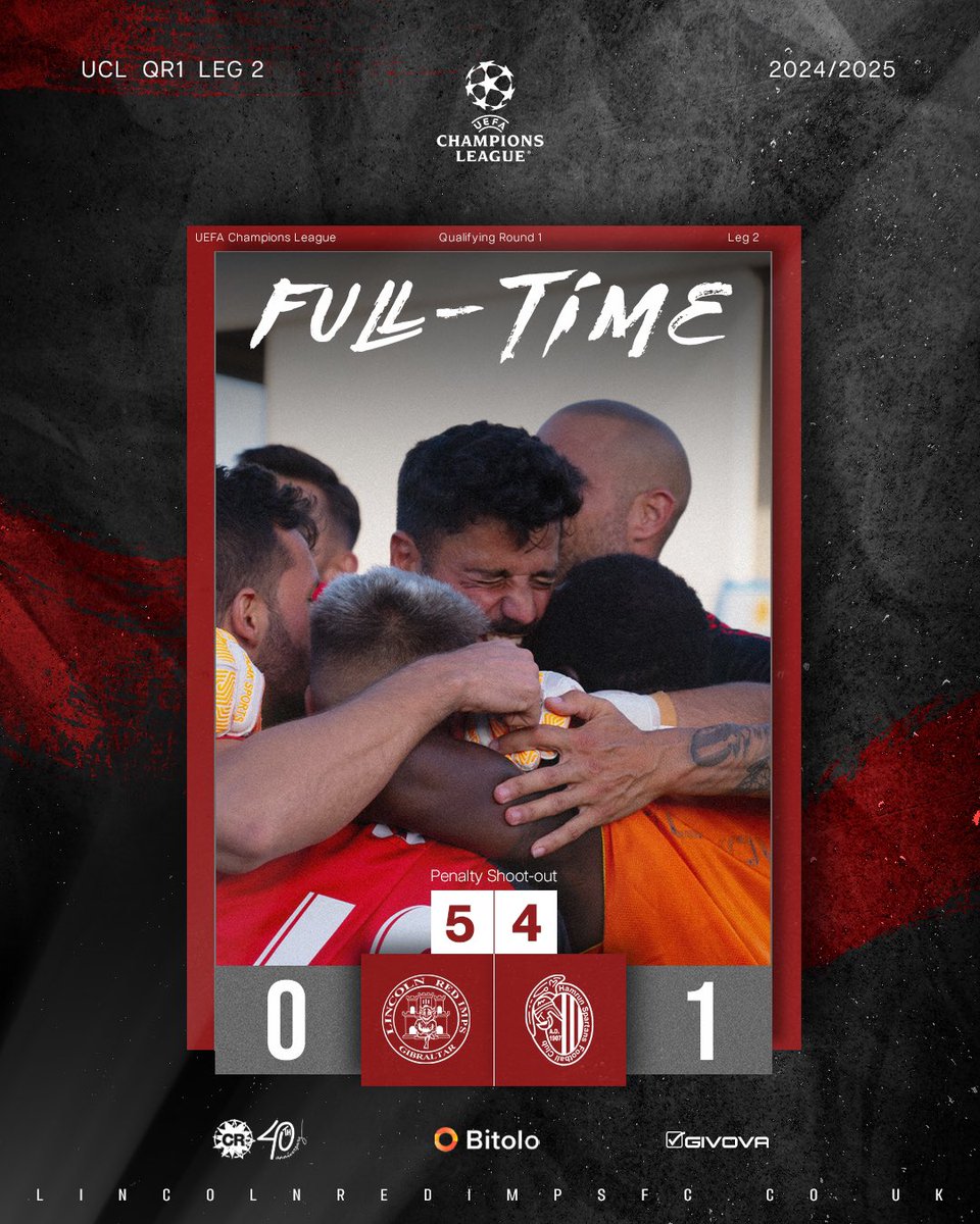 FT: 0-1 (1-1 aggregate) 

Played nearly 2 hours with a man less and our heroic performance resulted in a 5-4 penalty shootout win 👊

Unbelievable scenes 🙌

#LRI #UCL 👹