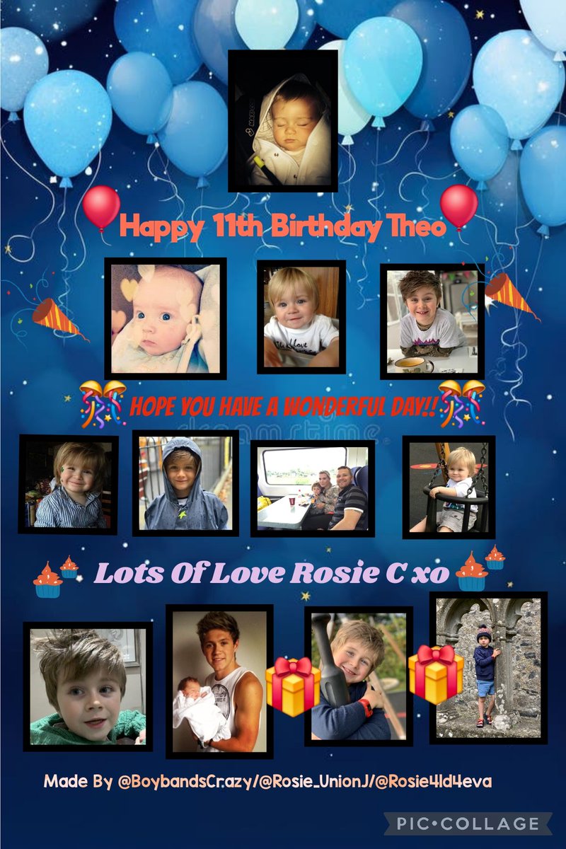 BoybandsCrazy's tweet photo. Happy 11th Birthday Theo!! 
Hope You Have A Awesome Day With Your Family&amp;Friends!! 
Lots Of Love Rosie C Xo 
🎈🎉🎁🧁🎊👪 
#HappyBirthdayTheoHoran 
@theoHOfficial_ https://t.co/EzIMzaX4P0