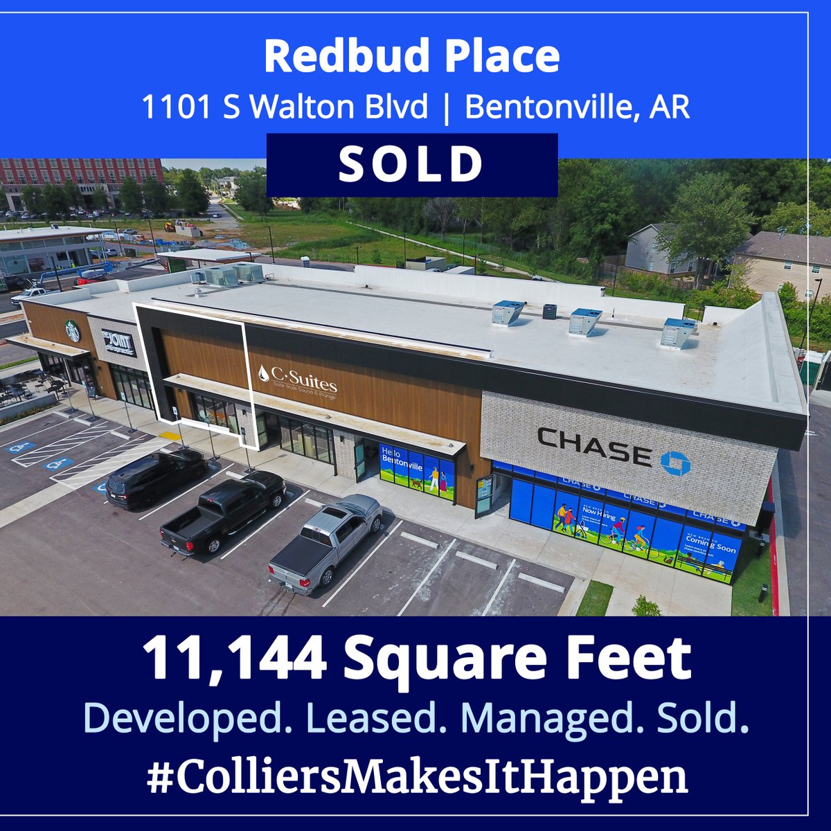 Colliers_AR's tweet image. #Developed #Leased #Managed #Sold #ColliersMakesItHappen! Congratulations to the team for all of the hard work, start to finish. What started as an old lonely parking lot is now a vison of success! @Colliers_AR