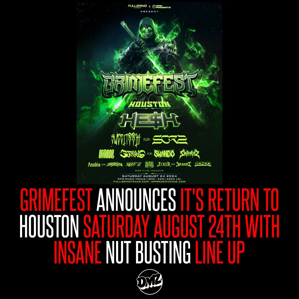 dmznewsofficial's tweet photo. DMZ Breaking News 🚨

@GRIME_FEST 
@FullGrindTexas 
@heshmane 
@SweetToothAudio 
@sorabecareful 
@ilymidroll 
@staynsdubs 
@swandodubz 
@swampzmusic https://t.co/O7eCmYI5QM