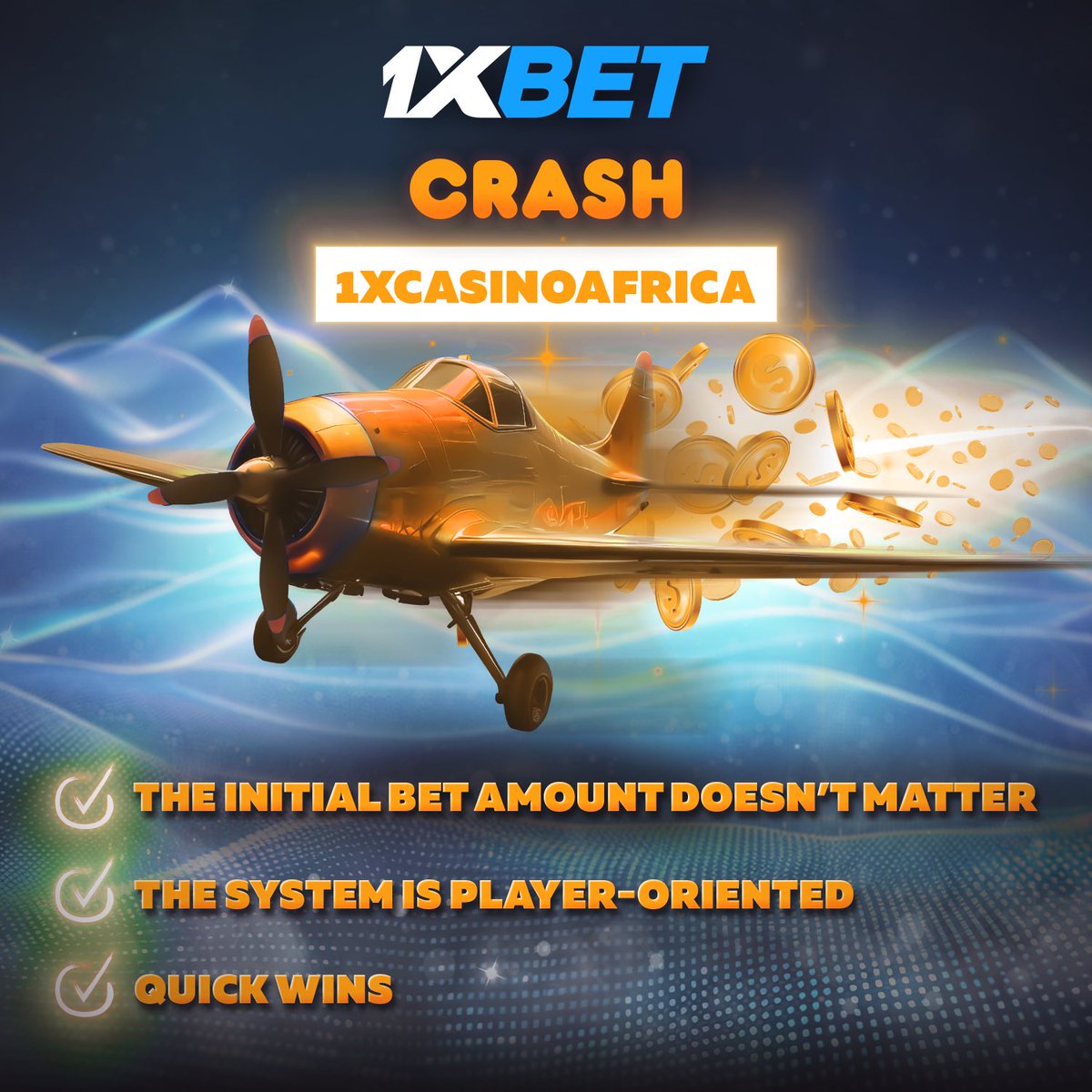 1xbet_ghana's tweet image. Minimum Time, Maximum Fun with Crash! ✈️ 

Bet on the flight of a plane, and cash out at the right moment to claim your winnings. Each round lasts 2-15 seconds. 

Ready for takeoff? 🚀 

#CrashGame #QuickWins #1xGames