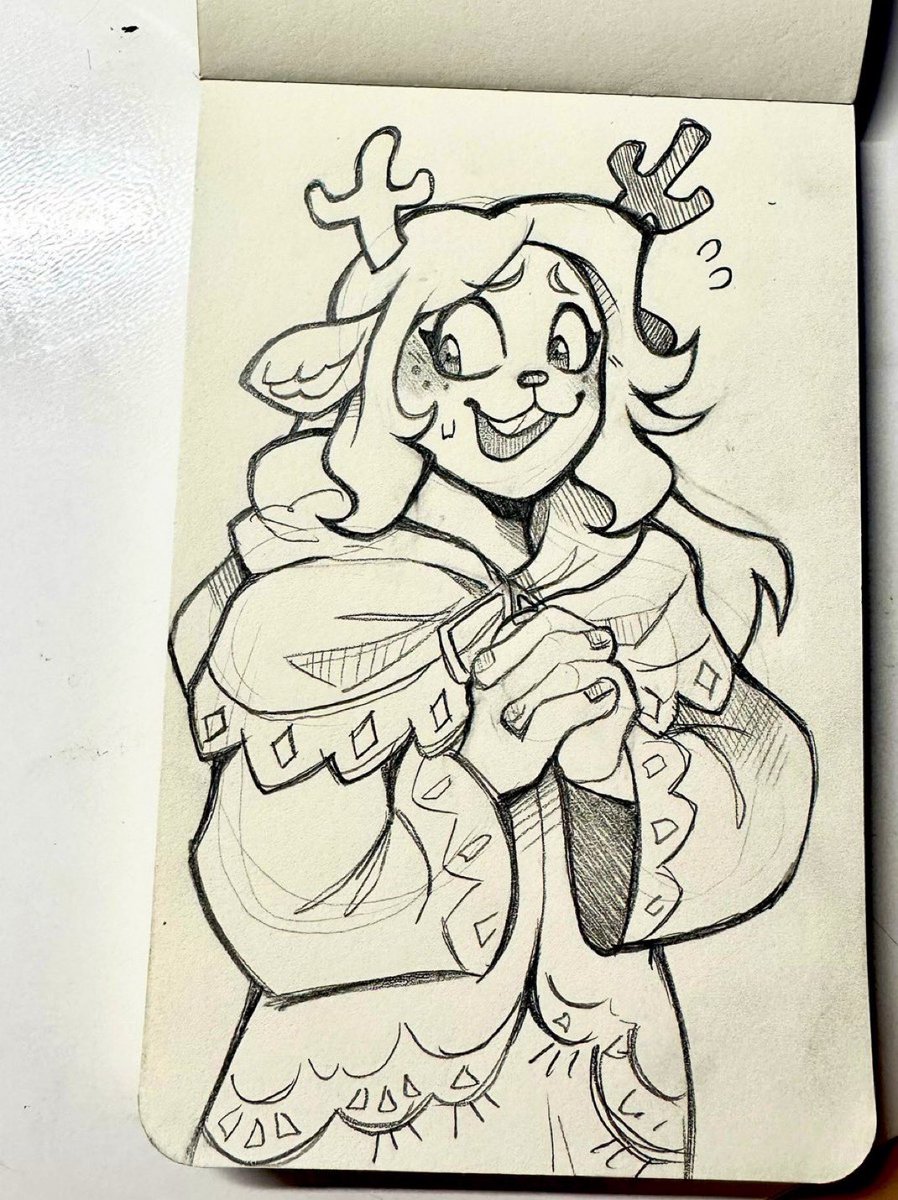 kanichibone's tweet photo. very tired, pls accept this Noelle Holiday [#deltarune] https://t.co/mv65praJX2