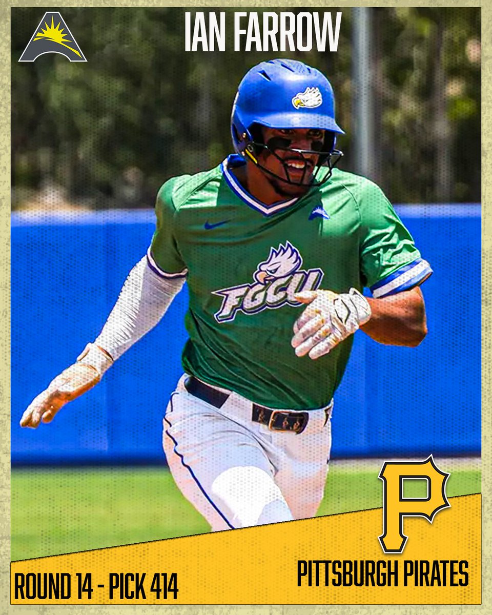 ASUNSports's tweet photo. โพ๏ธ๐๐๐๐
๐๐๐โพ๏ธ
Congratulations to @FGCU_Baseball's Ian Farrow on being selected by the @Pirates in the 2024 @MLBDraft!
#ASUNBuilt | #WingsUp ๐ค | #ASUNBSB https://t.co/li9TfSovR6