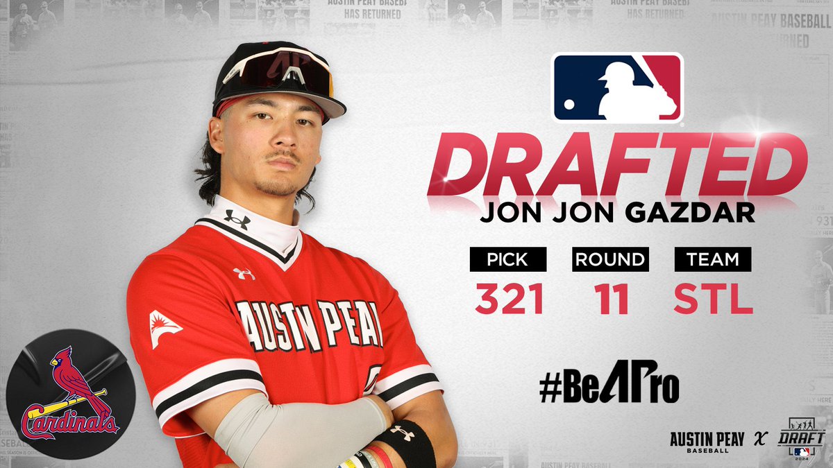 chabotbaseball's tweet photo. HUGE congratulations to former Glad Jon Jon Gazdar on being selected by the @Cardinals.  
#gladfam https://t.co/eyc4PXa9aK