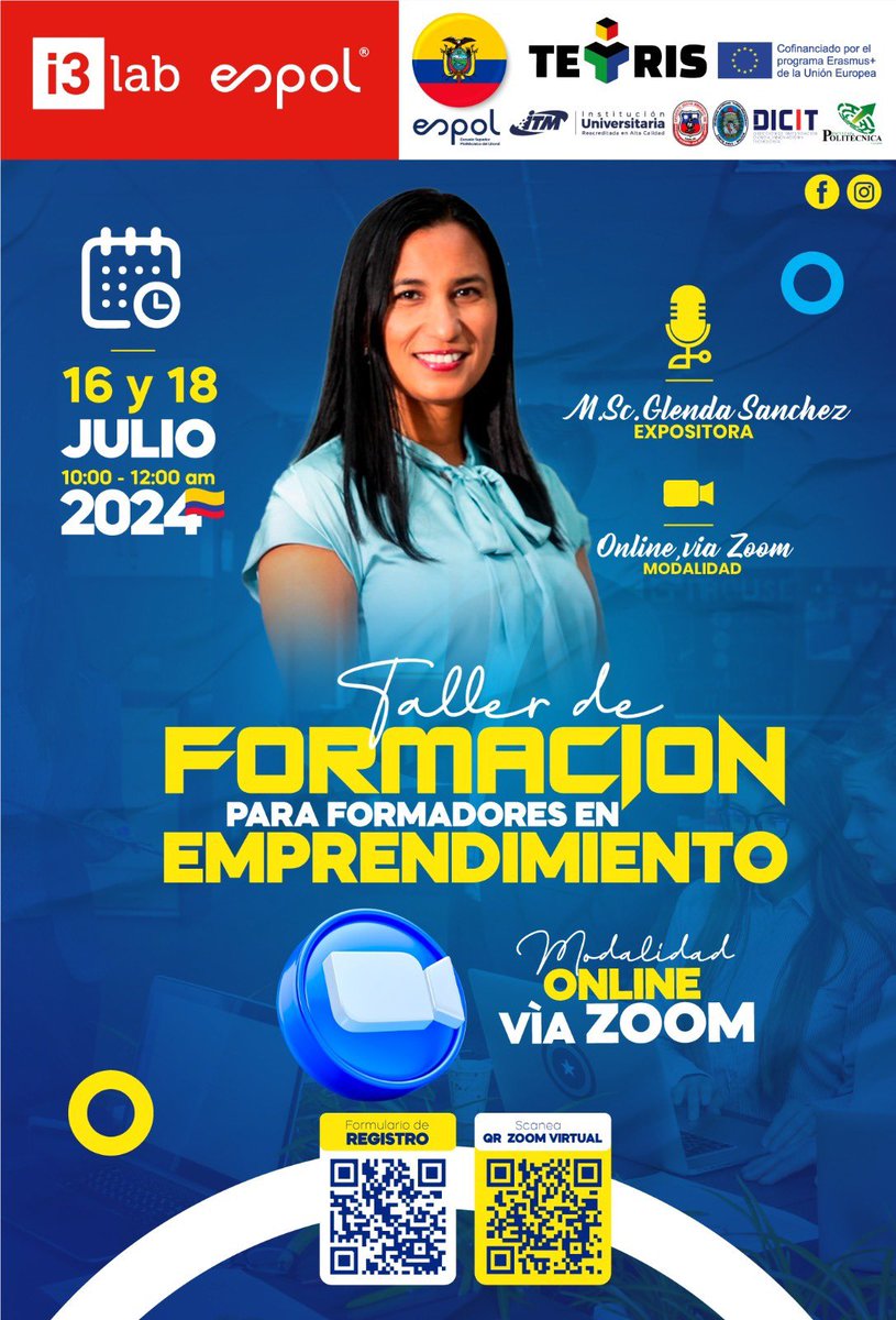 i3labespol's tweet image. Hoy inició el Programa &quot;Formación de Creadores de Valor&quot;, dirigido a profesores de @ITMinstitucion, @UAJMS y @lauagrm, socios del @ProjectTetris. Contamos con la participación de Glenda Sánchez, profesora en #i3lab como facilitadora.
#ErasmusPlus #TetrisProject #CreaValorAhora