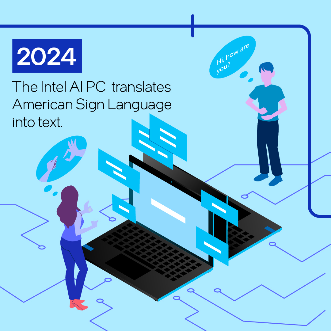 IntelBusiness's tweet photo. From predicting the shape of 3D proteins to the development of the #AIPC, AI's come a long way in the last few years.

But no matter what’s next for AI, we’re committed to making it accessible to everyone. 

#AIAppreciationDay