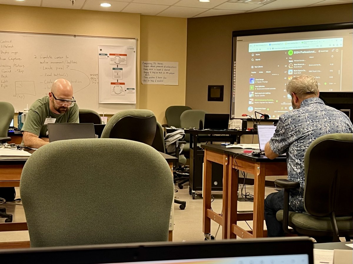 The Amazing Amy Morriss teaching our future Engineer Your World teachers how to solder. Our teachers are learning the design process through coding and creating.