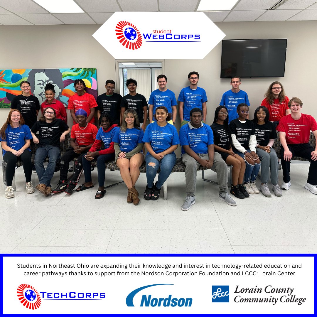 techcorpsus's tweet image. Student WEB CORPS provides students with web design and development skills, which provide the knowledge and skills to advance into a technology field. We're grateful for support from the @Nordson_Corp Foundation and @lorainccc. #WBL #workbasedlearning