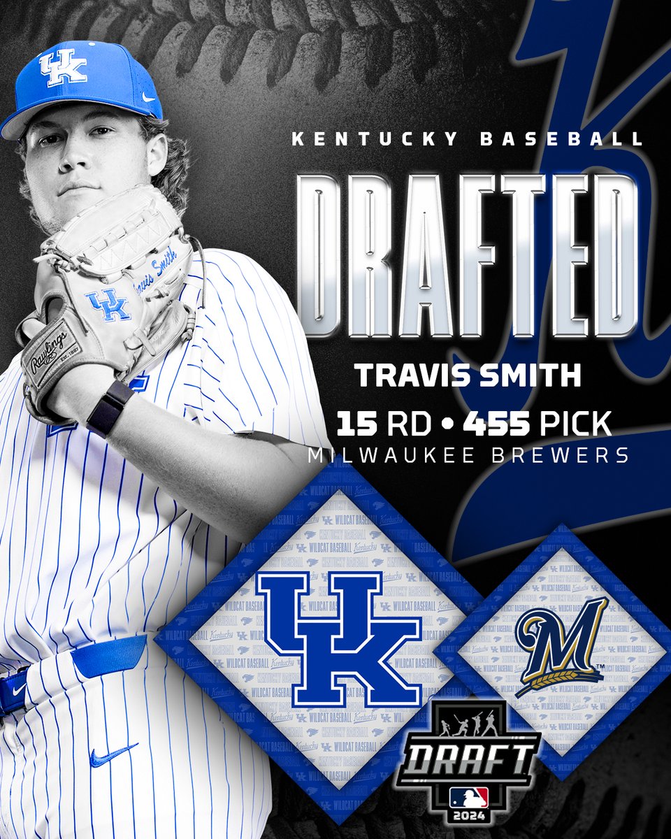 Travis Smith (<a href="/Traviss1109/">Travis Smith</a>) joins fellow Kentucky native Mason Moore, getting selected in the 15th round by the <a href="/Brewers/">Milwaukee Brewers</a>. Go be great, Trav!

#CatsinthePros