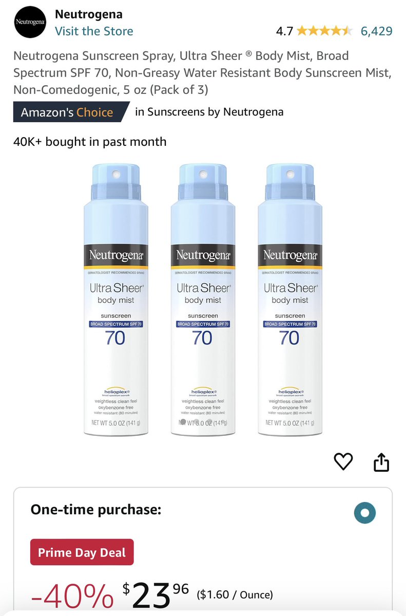 This is one of the best body mist sunblocks available! I love it! ( remember with sprays you should still rub them
In for proper coverage)

amzn.to/3zSBBqC #bestsunblock