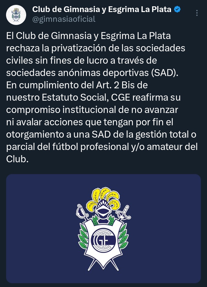 BellidoAgus's tweet photo. Gimnasia es de los socios.
Los clubes son de los socios.

#NoALasSAD #GELP #CGE https://t.co/wUpCXxZi19