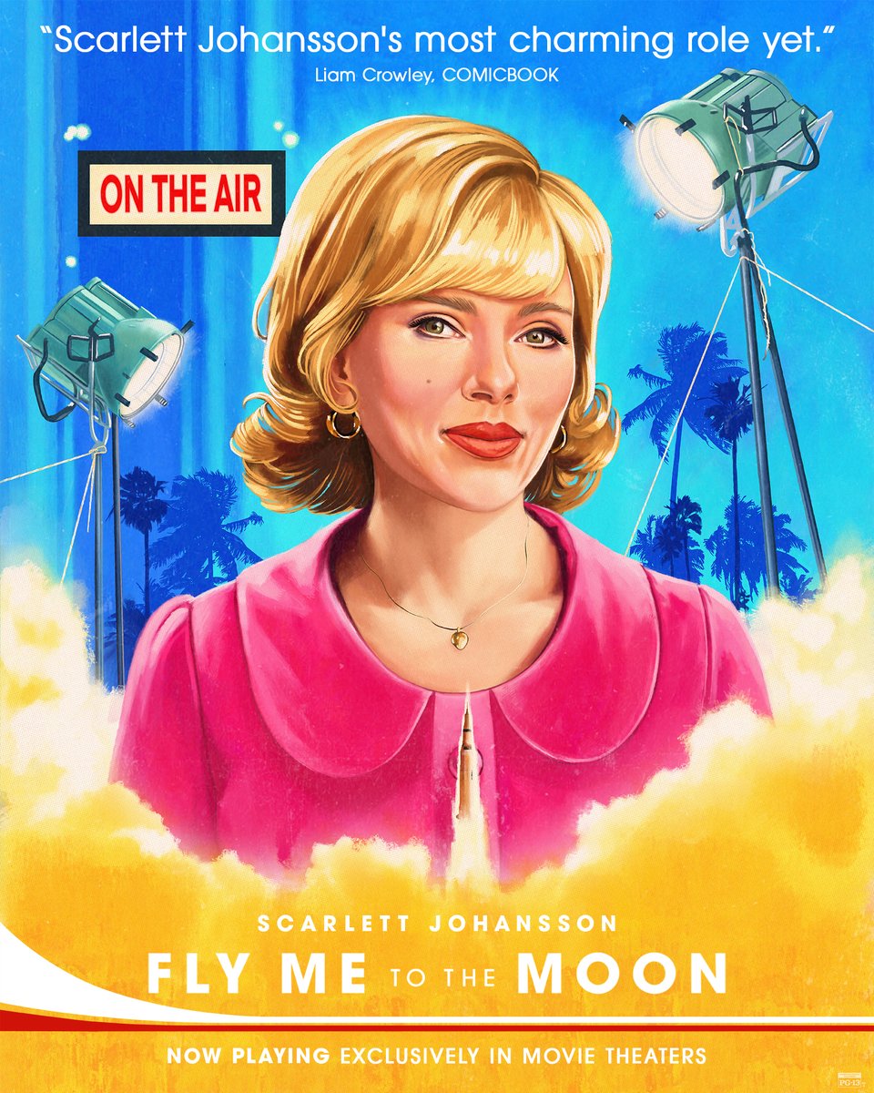 FlyMeMovie's tweet photo. They couldn’t have done it without her. 🌙

Scarlett Johansson stars as Kelly Jones in #FlyMeToTheMoon – now playing exclusively in theaters. Get tickets: https://t.co/4Qmljg0Lqj https://t.co/Ozy9ncsSwG