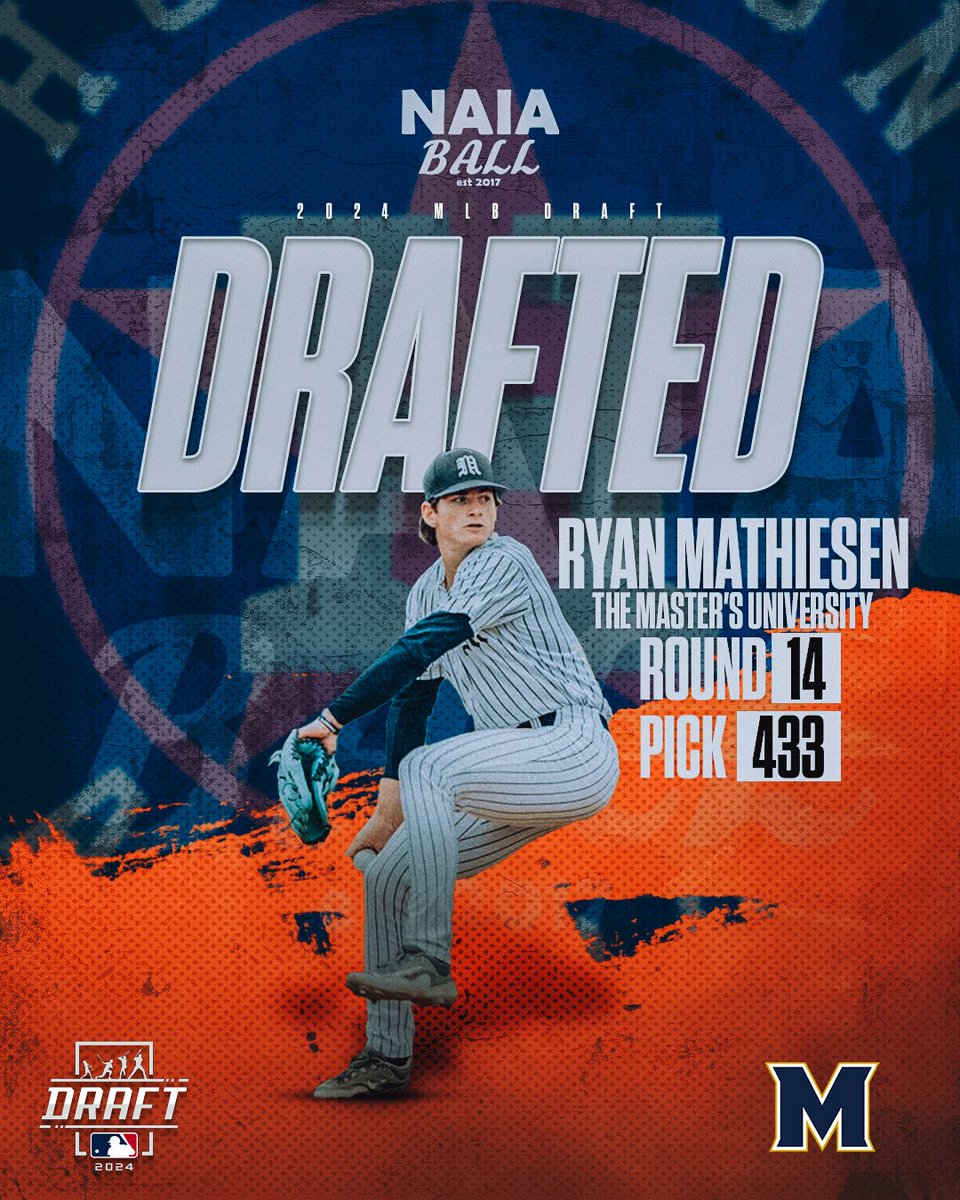 The Houston Astros select The Masters (Cali.) RHP Ryan Mathiesen with the 433rd pick in the 14th Round of the 2024 MLB Draft! #NAIABall 

<a href="/TMUAthletics/">Master’s Athletics</a> <a href="/MLBDraft/">MLB Draft</a> <a href="/astros/">Houston Astros</a>