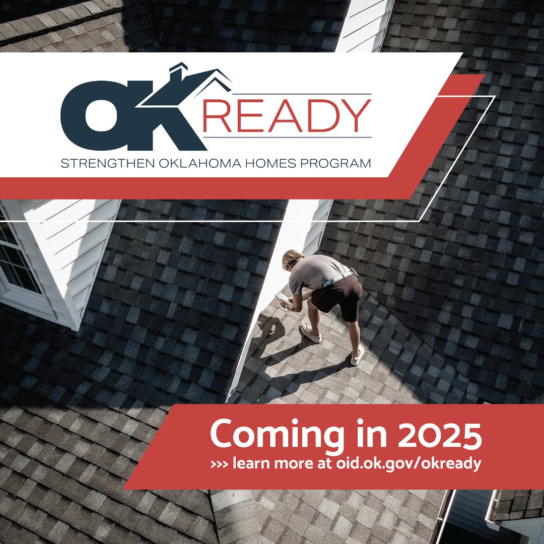 oid411's tweet photo. The Strengthen Oklahoma Homes Program begins next year and will help Oklahomans make their homes more resilient against the destructive forces of tornadoes, windstorms and hail.
Find out more about the program at https://t.co/CDbbnHthf3.
#GetReadyOK #OKReady #Insurance https://t.co/ksbgQzPTvF
