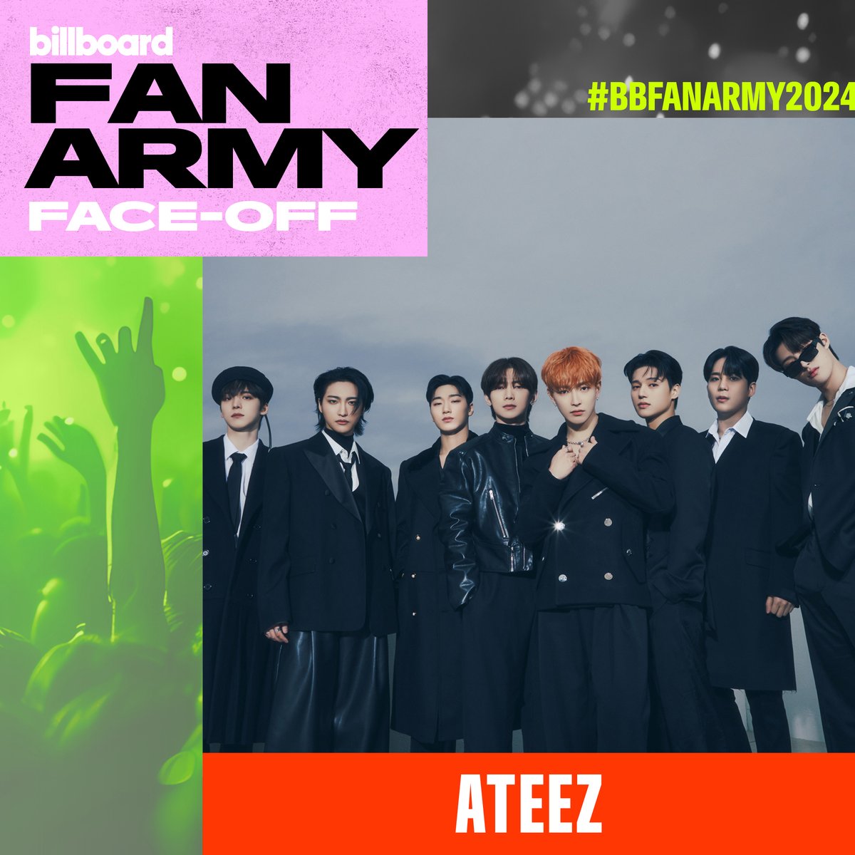 billboard's tweet photo. It's time for #BBFanArmy2024 round 1 🏆 Will it be ATEEZ’s #ATINY or Megan Thee Stallion’s #Hotties taking this one?⁠

Vote now: https://t.co/l0phuGg3Ym https://t.co/yxwL0HZy26