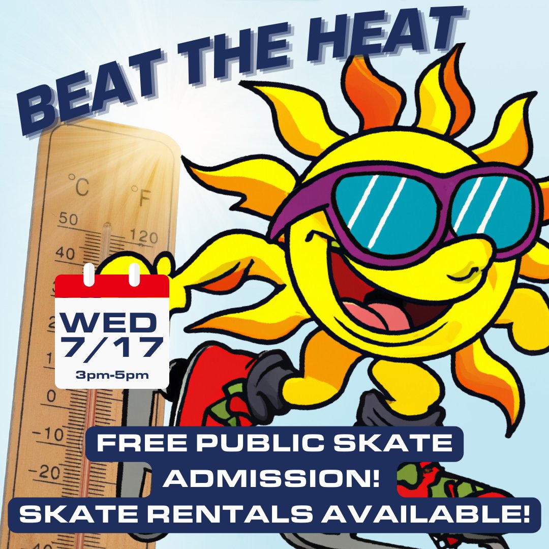 ❄️🌞 Beat the Heat at Boss Ice Arena! 🌞❄️

Join us on Wednesday, July 17th, from 3pm-5pm for a refreshing public skate session with FREE admission! 🆓✨ Skate rentals are just $5. Get out of this heat wave bring your friends and family and chill out on the ice! ⛸️💙