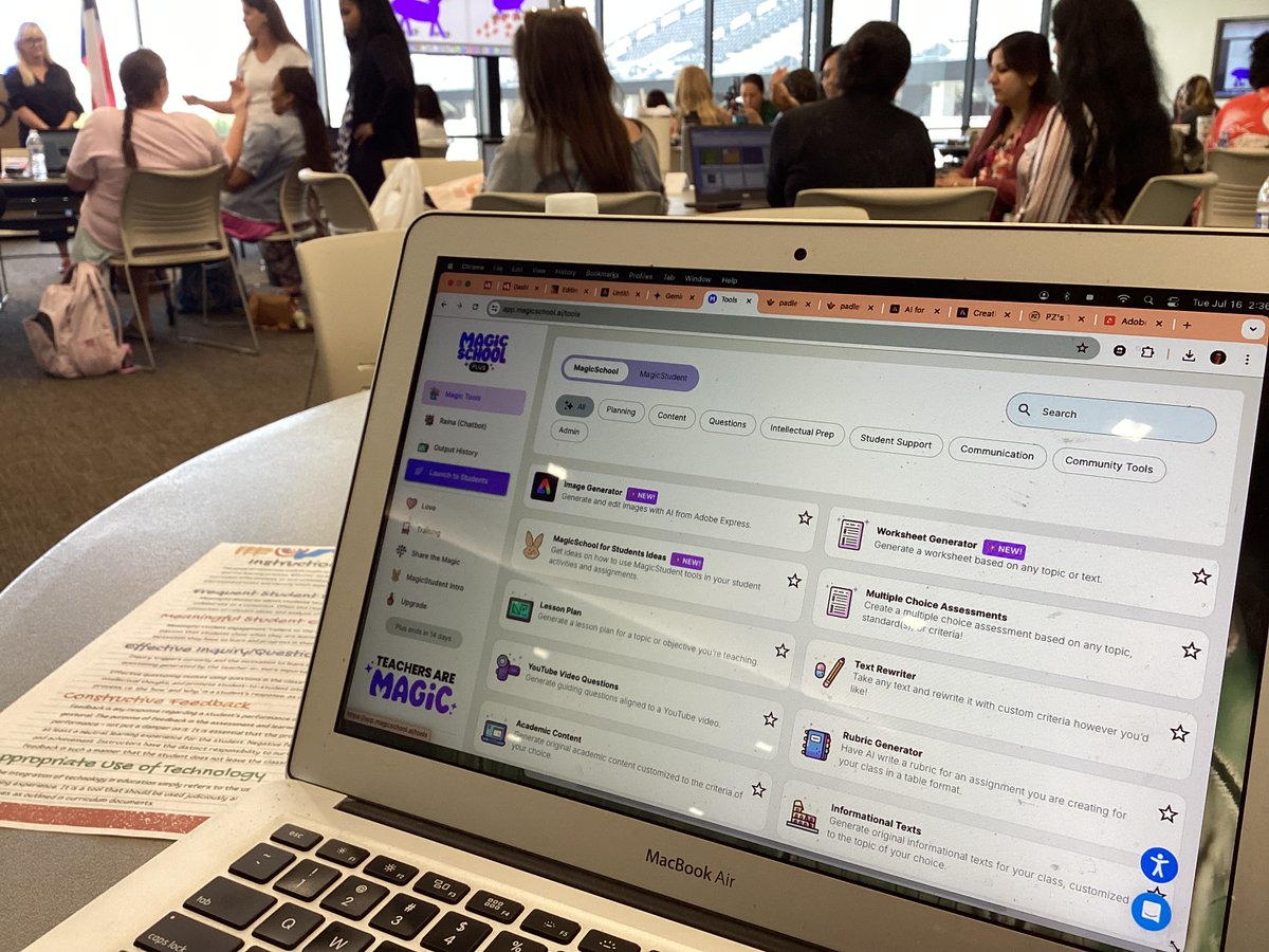 lesleerupp's tweet photo. Thanks to @jlo731 for highlighting the features and functions of @magicschoolai andโฆ for helping fuel our hands-on, @HollyClarkEdu-inspired creative endeavors with fresh-from-the-oven @tiffstreats. #cookiebreak #meaningfulstudentengagement #SummerPD @PISDEdtech @FurrElem. https://t.co/VTJl1lBIOz