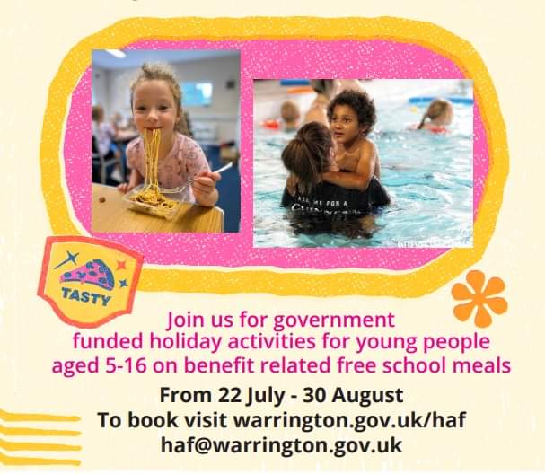 School holidays can be difficult for some families. The cost of extra food, childcare, and activities to keep children active and entertained can be challenging.

The Holiday Activities and Food (HAF) summer programme is now open for parents/carers to register their children.