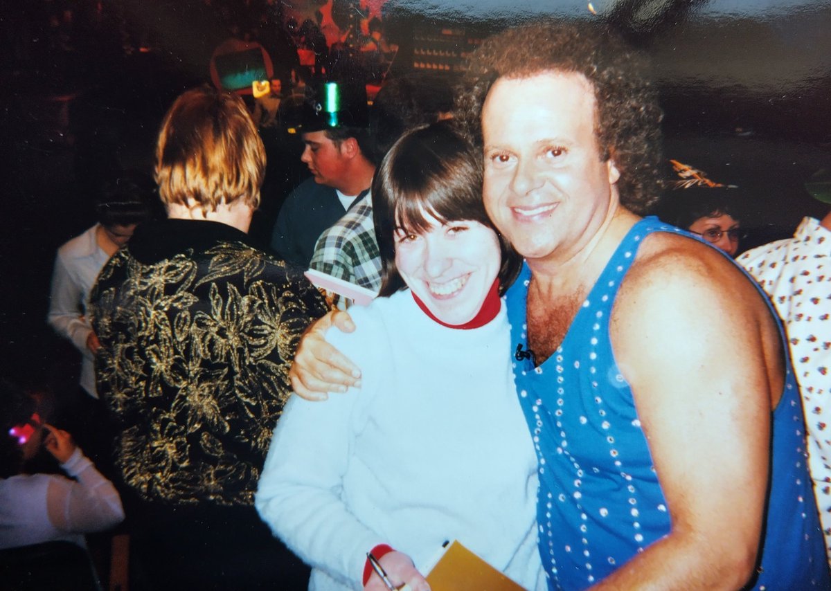 Beth63101275's tweet photo. R.I.P. Richard Simmons. The photo was taken 12/31/98 at a QVC show with a live audience. He was very sweet and (of course) very funny. https://t.co/wtN70L9l0d