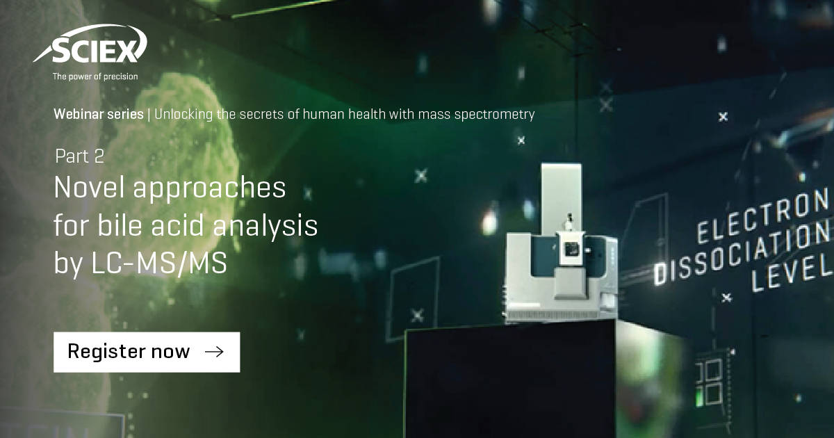SCIEXOmics's tweet image. ⌚⌚⌚ Check in here bit.ly/3XZWgD9 to join Thomas Horvath from the Baylor College of Medicine &amp;amp; Texas Children's Hospital Microbiome Center, and Paul Baker from @SCIEX presenting on bile acid analysis using #MassSpec!

#metabolomics #BileAcids