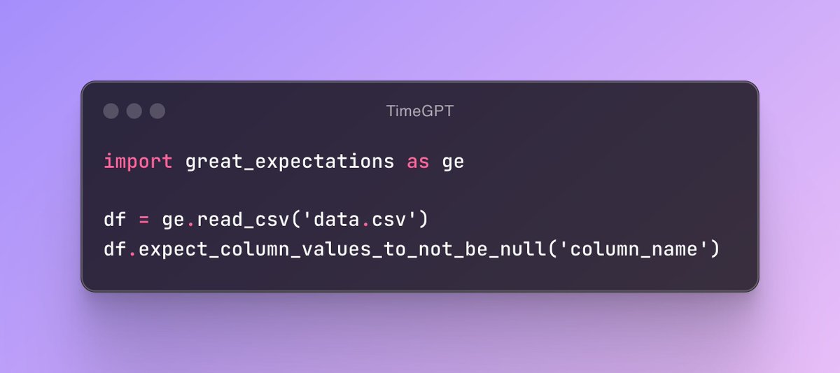 🔍 Great Expectations for data validation. Ensures your data quality is top-notch. Keeps your data clean! Check this out. #GreatExpectations #DataScience