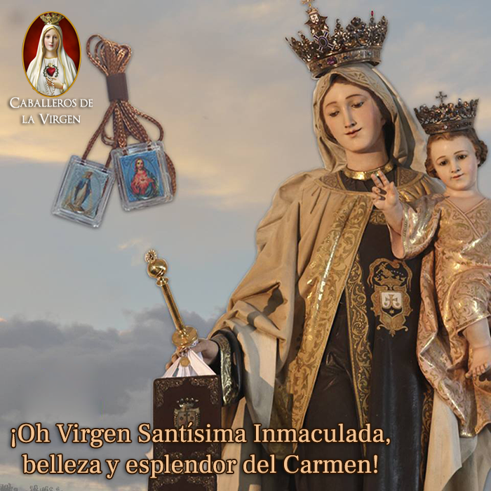 Cab_Virgen's tweet photo. PROMESA DE NUESTRA SEÑORA DEL CARMEN A SAN SIMÓN STOCK
"El que muere vestido de este Escapulario no sufrirá las penas del fuego eterno". https://t.co/GPph8zdmp2