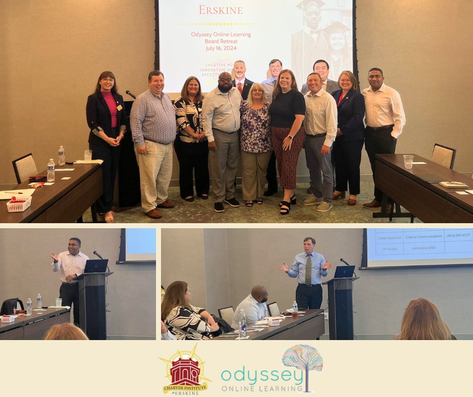ErskineCharters's tweet photo. The @odyssey_online Board gathered in Columbia today for their annual Board Retreat. With the new school year quickly approaching, the Board and Institute team used this opportunity to strategize on how to best serve their growing student population and prepare for a great year. https://t.co/orCZmA0azB