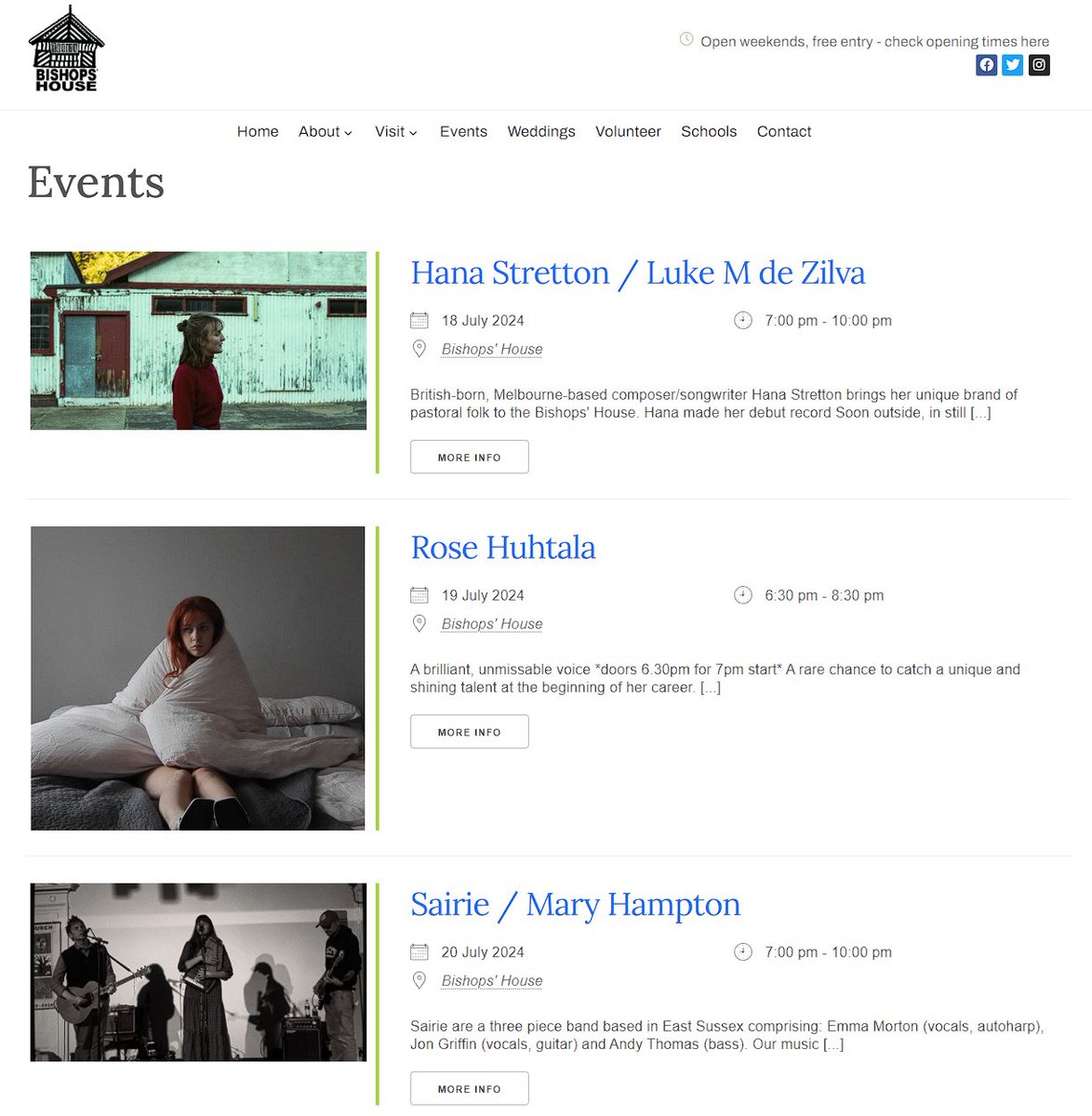 Three nights of great music this week, beginning on Thursday with the inimitable Hana Stretton.
More info + upcoming gigs:
bishopshouse.org.uk/events