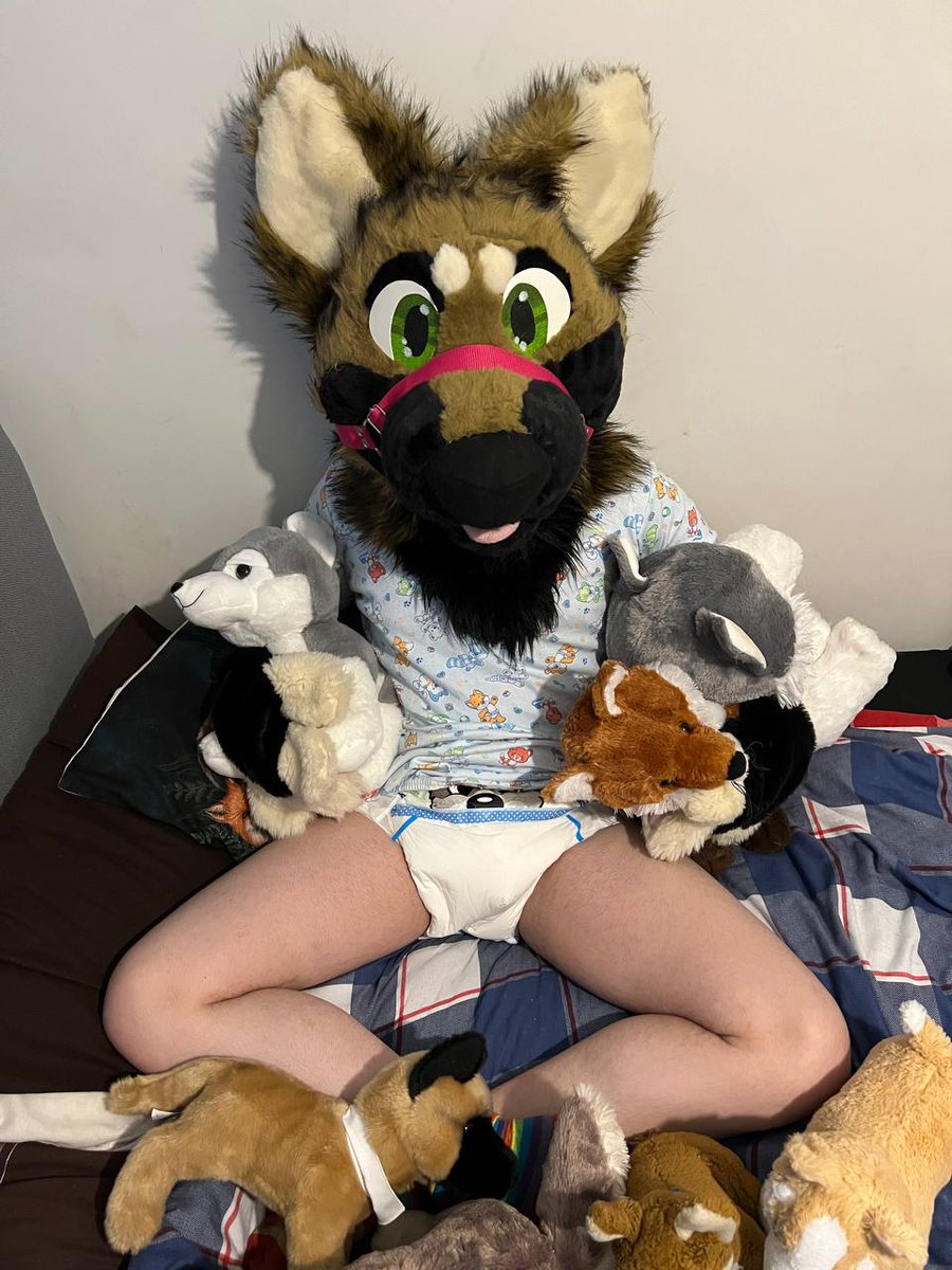 SmallWerePup's tweet photo. Whaaat! I'm just playing with my plushies!!  :3 nothing unusual here..

#Abdl #babyfur #kidfur #diaperedfursuit #DiaperFursuit #DiaperedFursuit https://t.co/fDFBEPfrAR