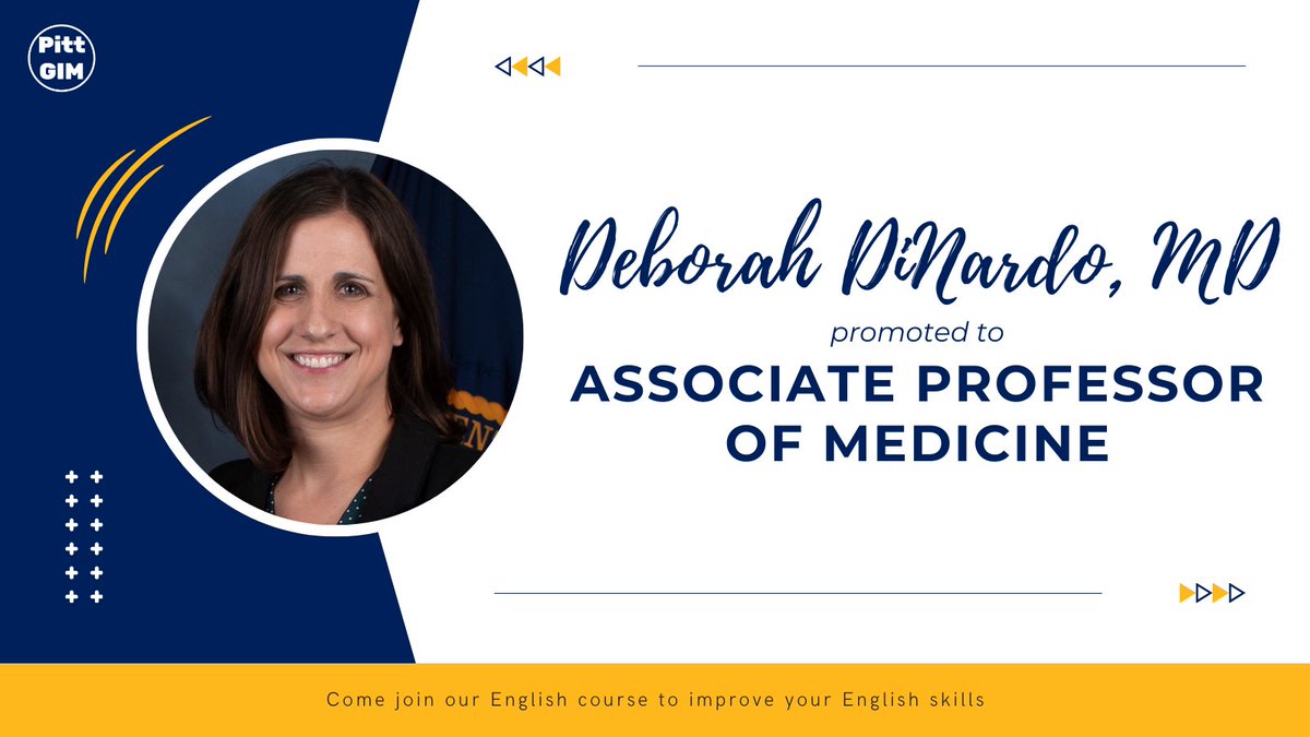 Pitt General Internal Medicine (@pittgim) on Twitter photo Congratulations to <a href="/DinardoDebbie/">Debbie DiNardo</a> on her promotion to Associate Professor of Medicine! 🎉 Dr. DiNardo's outstanding contributions to women's health and medical education have earned her this recognition. Congratulations to <a href="/DinardoDebbie/">Debbie DiNardo</a> on her promotion to Associate Professor of Medicine! 🎉 Dr. DiNardo's outstanding contributions to women's health and medical education have earned her this recognition.