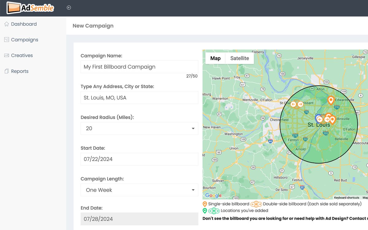 AdSemble's tweet image. When building a new campaign in #AdSemble #OpenDisplay start by giving your campaign a name and then typing in a city where you want to find billboards

OpenDisplay.com