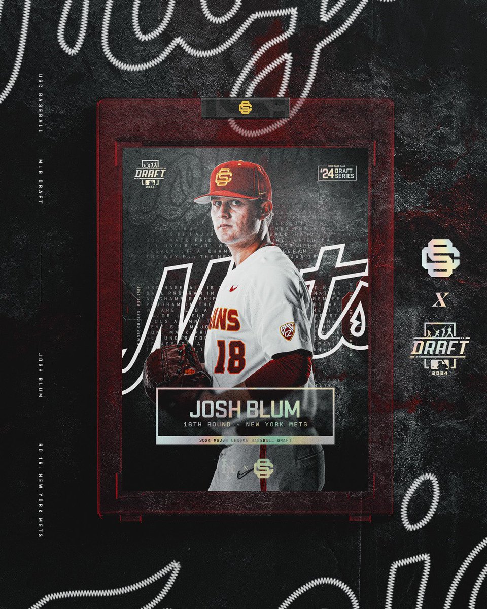 Congrats to <a href="/jblum557/">Joshua Blum</a> on being selected by the <a href="/Mets/">New York Mets</a> in the <a href="/MLBDraft/">MLB Draft</a>! 🙌🔥✌️

#FightOn // #USCtotheMLB