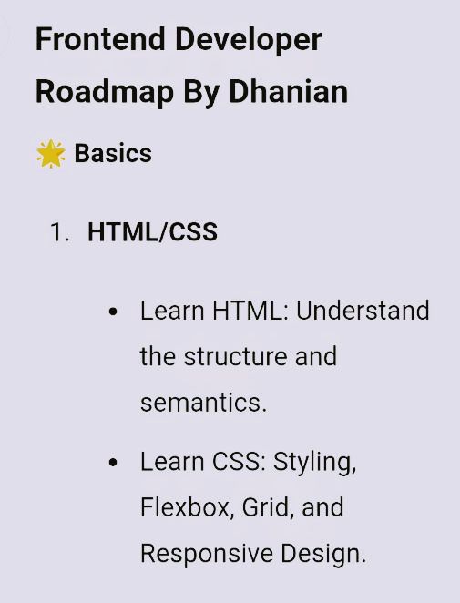 e_opore's tweet photo. Frontend developer Roadmap 📌👇 https://t.co/rsyH7Y2nM0