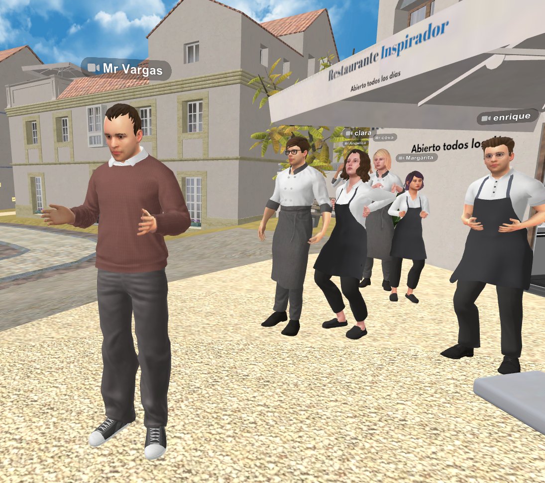 nickclegg's tweet photo. Really enjoyable visit to Fulham School, part of Inspired Education Group, to hear how their team of trailblazing educators are integrating VR across the curriculum. We took part in a live Spanish lesson - with Fulham pupils meeting a group from Andalucía in a virtual Spanish marketplace to practice speaking and listening together. ¡Enhorabuena - qué bien nos lo hemos pasado!