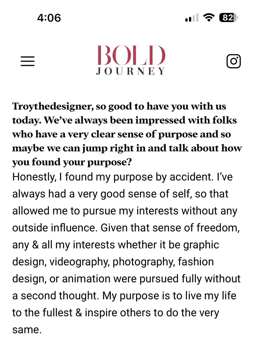 troythedesigner's tweet photo. Thank you to Bold Journey Magazine for the feature &amp; interview 🫰🏾

Check it out as I talk about my life, inspiration, &amp; graphic design https://t.co/akRoHp5ENS