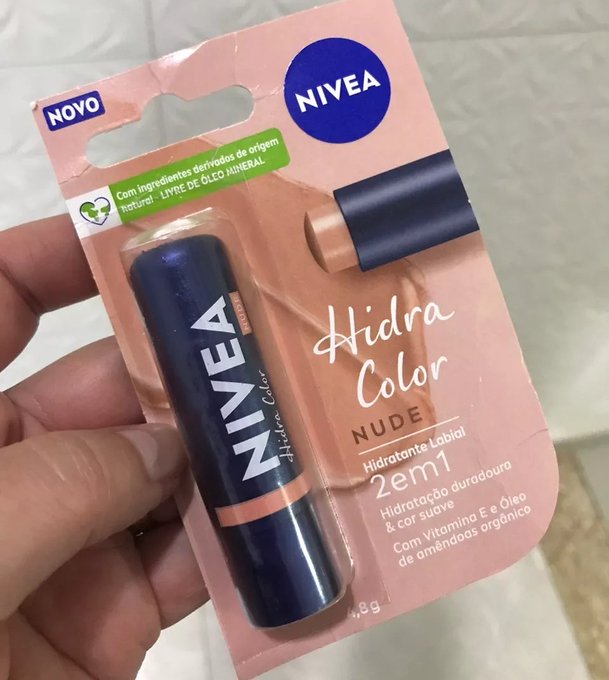 NIVEA Hidratante Labial Hidra Color 2 em 1 Nude 4,8g