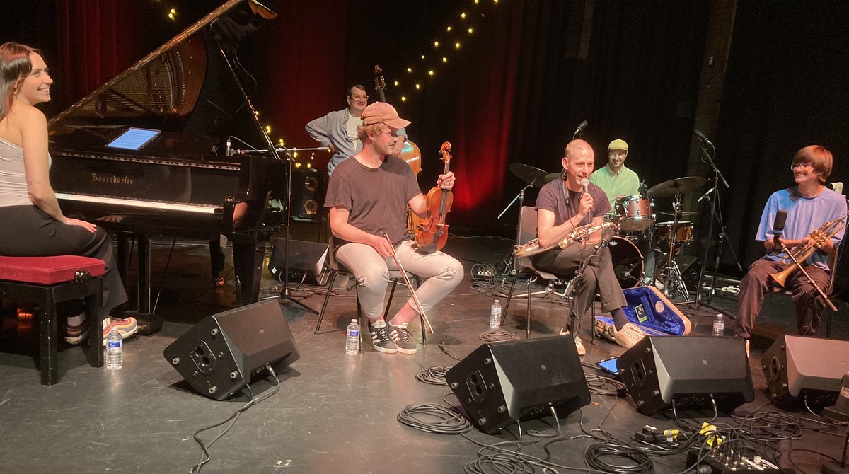 VickieFerrier's tweet photo. The Trio are out and about again at the Edinburgh Jazz and Blues Festival. Today we saw the Norman Willmore Sextet. They were super! #ejbf24 https://t.co/4JvGHl9RWt