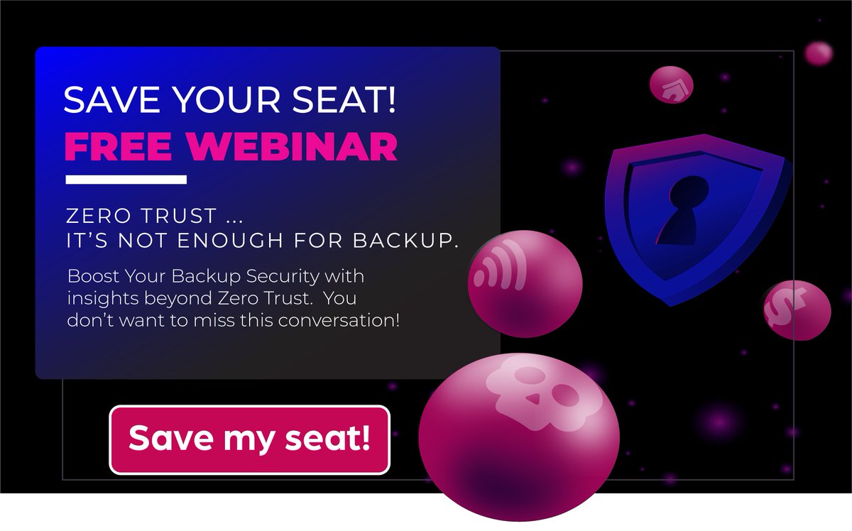 CobaltIron's tweet photo. ⏱️Time is running out to save your seat! Free @GigaOm Cyber Security Webinar! "Zero Trust is not enough for backup" with Howard Holton!  Thursday, July 18 @ 12pm CST
🔗Register Today! https://t.co/hMlqj89Pwc
#CyberSecurity #ZeroTrust #Enterprise Backup https://t.co/0M1CJ8fDY3