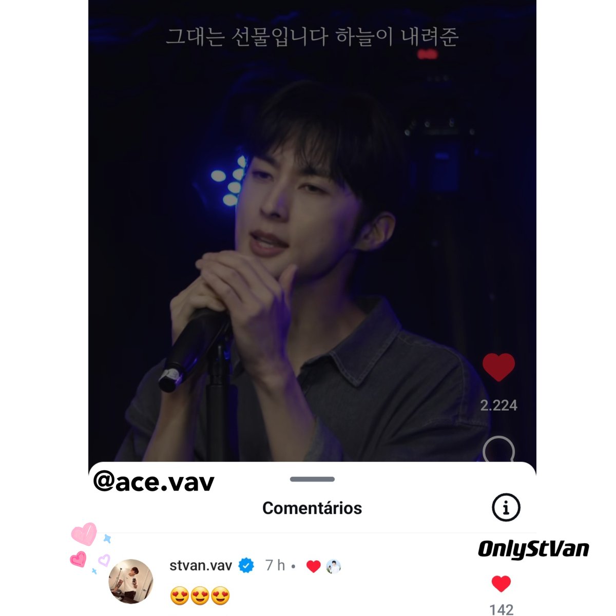 onlystvan's tweet image. #StVan #세인트반 
ST.VAN [VANICAM] deixou um comentário no lindo vídeo cover do ACE em seu novo canal no YouTube [장우영 ACE] e também no IG
❤️🥺
이클립스 - 소나기 (선재 업고 튀어 OST) Cover / 장우영 ACE
▶️youtube.com/watch?v=5XHywW…

#LeeGeumHyuk #이금혁 #Ace #에이스 #장우영