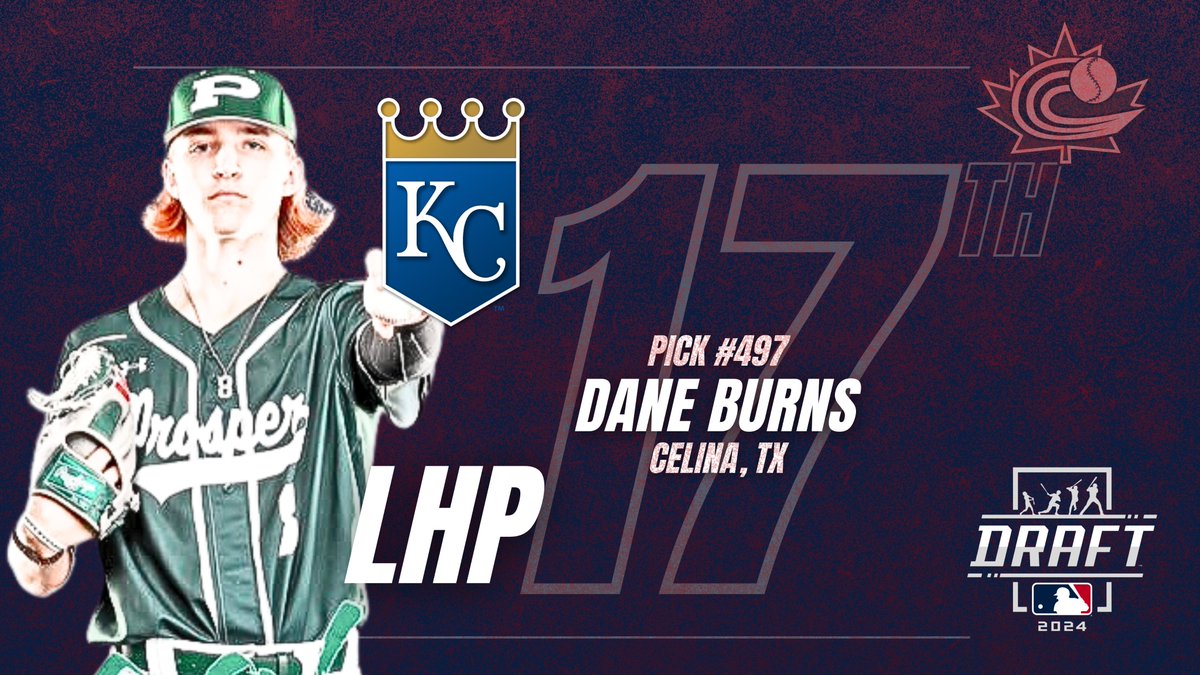 Congratulations to Canadian-born Dane Burns on being selected by the <a href="/Royals/">Kansas City Royals</a> in the 17th round of the 2024 #MLBDraft!