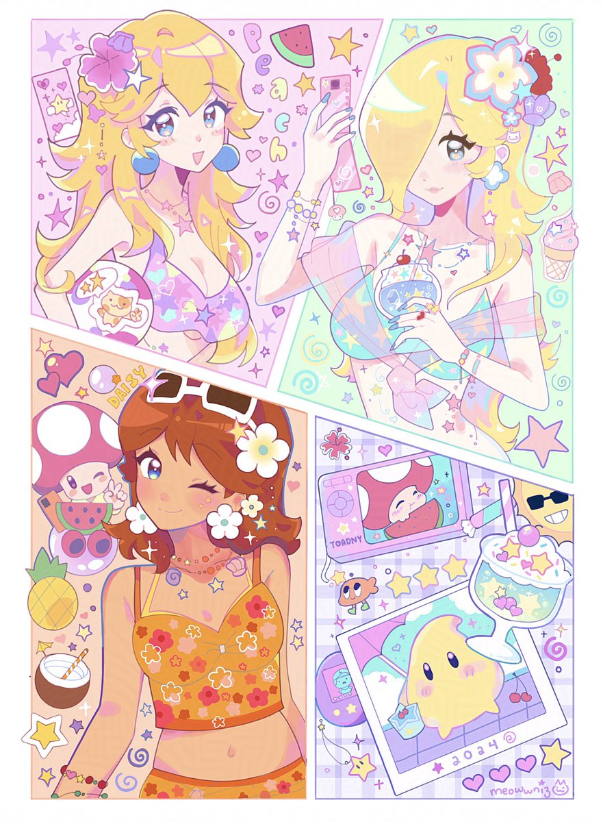 meowwniz's tweet photo. summer princesses ‧₊ ̊🍹✩ ₊ ̊🫧🌴🍒⊹♡ https://t.co/784s6TLDq5