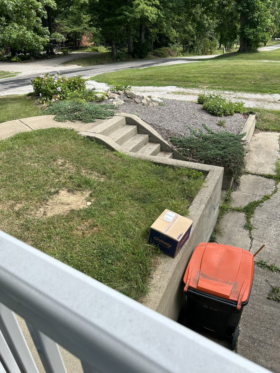 reddcurls's tweet photo. @Chewy Deliver to front porch clearly on the label - this photo was taken from my front porch. I have a bad shoulder and will have to stop ordering if your carrier (FedEx 👎🏻) can’t make that happen. https://t.co/oVakn5NKwh