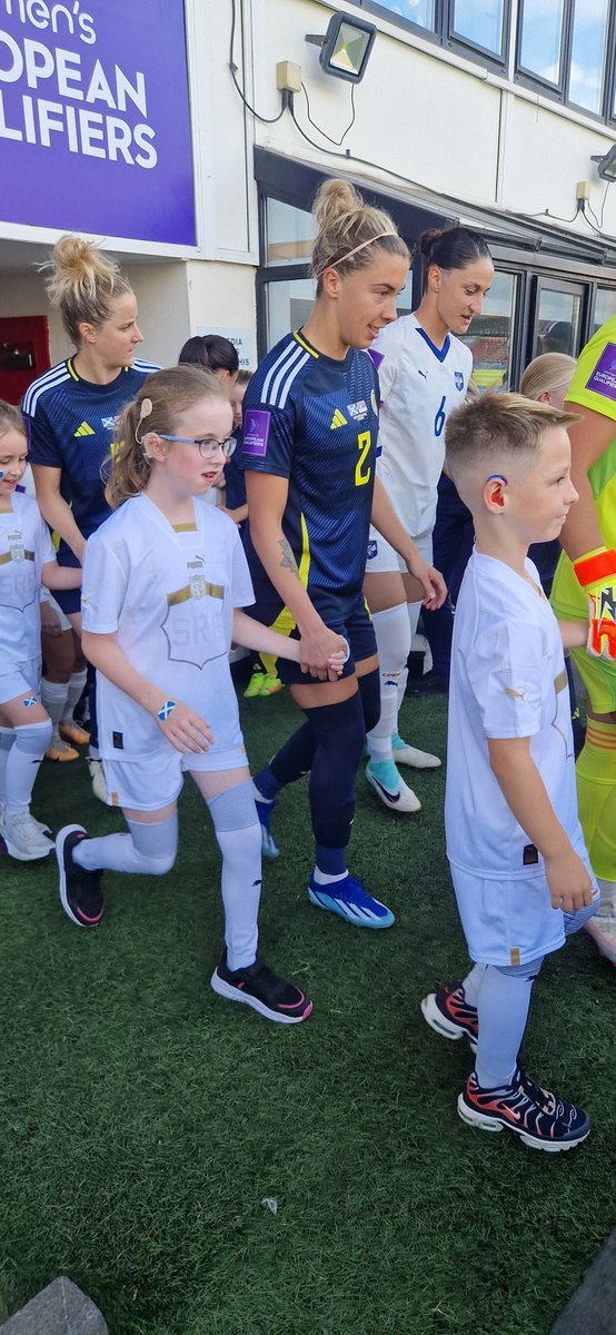 TalulaYoung's tweet photo. Brilliant night @PartickThistle's Wyre Stadium for the @ScotlandNT Women's Team v's Serbia 🏴󠁧󠁢󠁳󠁣󠁴󠁿1 -  🇷🇸 0 and we're into the playoffs for @WEURO2025 

Supported by Signers from @QMAOfficial, @sacred_heartps and @Gargieston who were sponsored by @EE https://t.co/CT6JCdY5qK