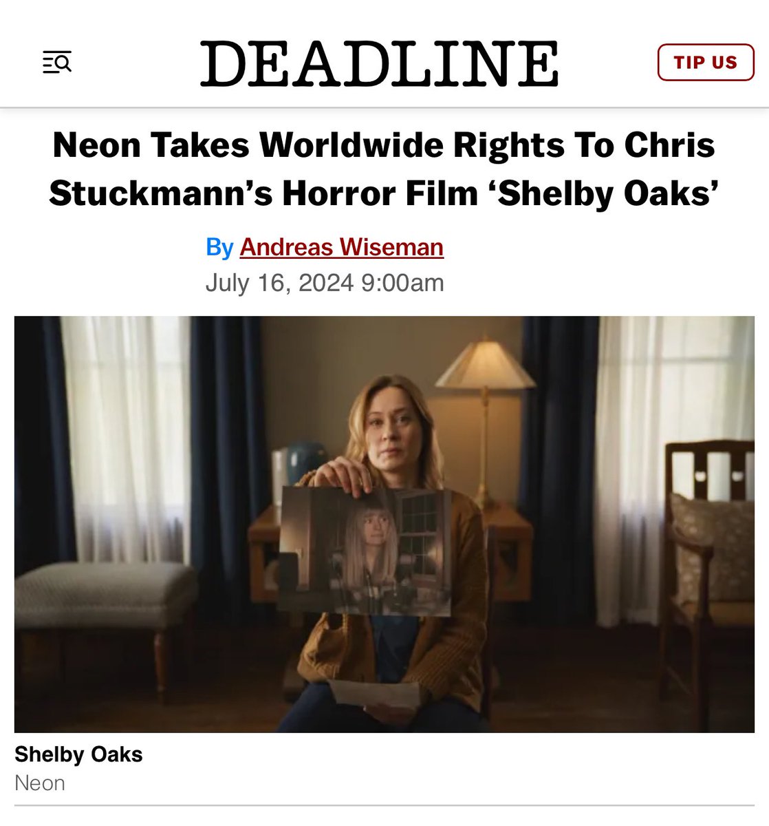 ptrcklwrnce's tweet photo. the biggest news of my career - #ShelbyOaks is being released by @neonrated https://t.co/FeeOj4LxMH