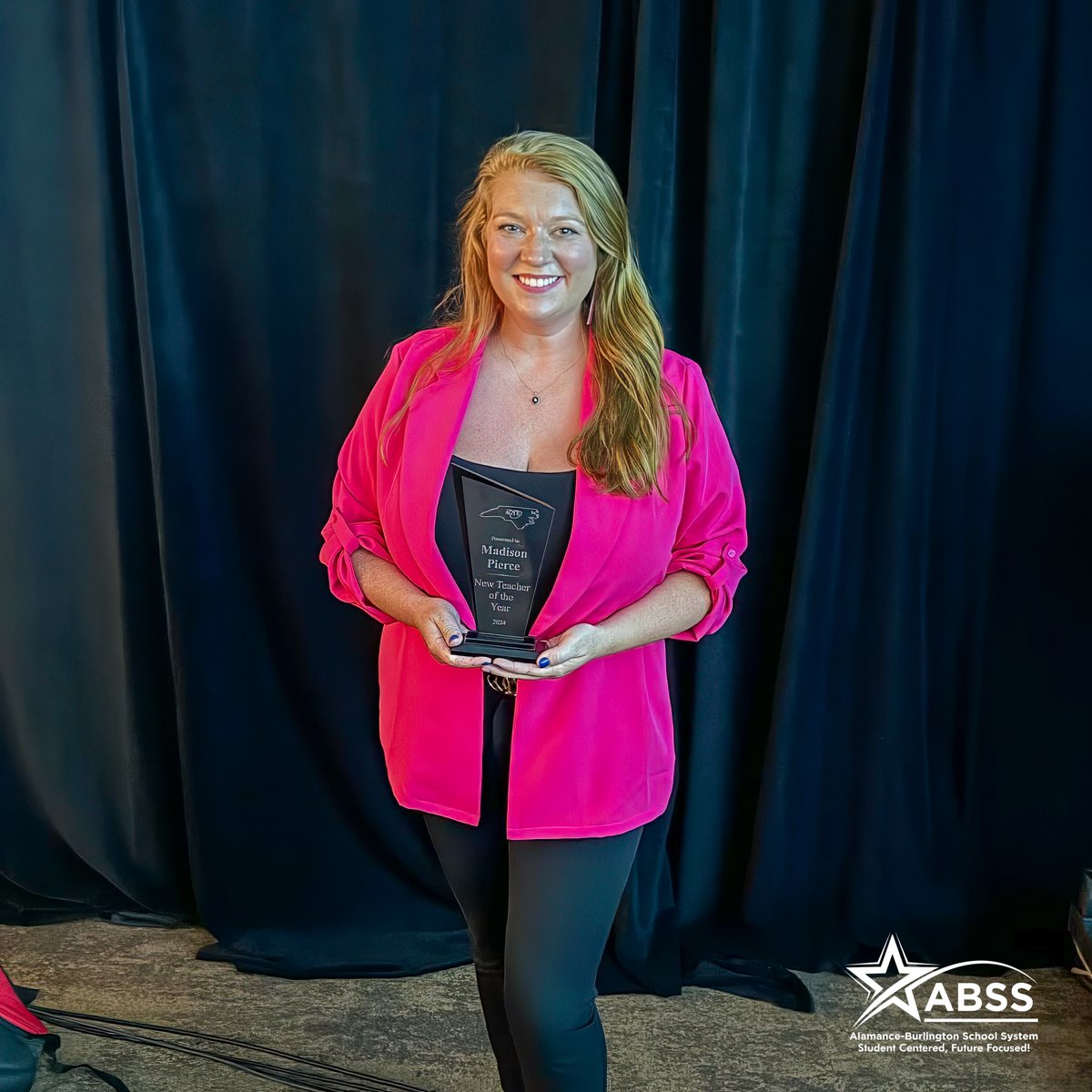 ABSSPublic's tweet photo. 🎉 Madison Pierce from @GrahamRedDevils named NC New CTE Teacher of the Year! 🏆 She'll represent NC in the Association of Career and Technical Educators Region II awards, competing for Nationals. We're proud of you, Madison! https://t.co/7YJcQGdvFF