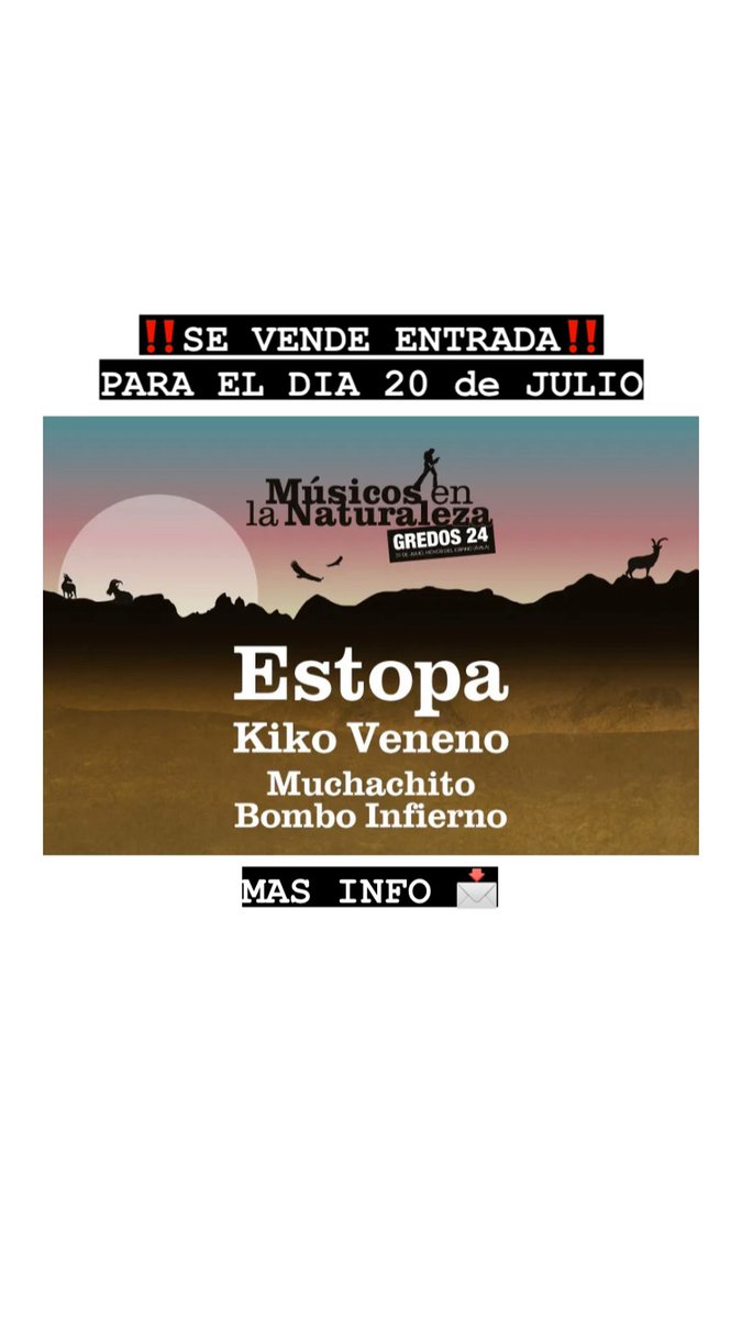SE VENDE ENTRADA PARA ESTOPA (20 de JULIO) ‼️‼️‼️‼️‼️‼️