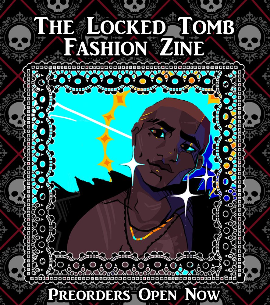 occorvidae's tweet photo. prev of my piece for the locked tomb fashion zine (link in replies) 
pre-orders open until 8/1/24💀 
profits go to https://t.co/YkidNY18Ae https://t.co/CyyHRt5PR0